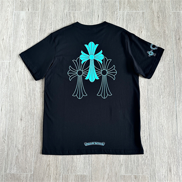 chrome hearts blue cross graphic short sleeve t-shirt